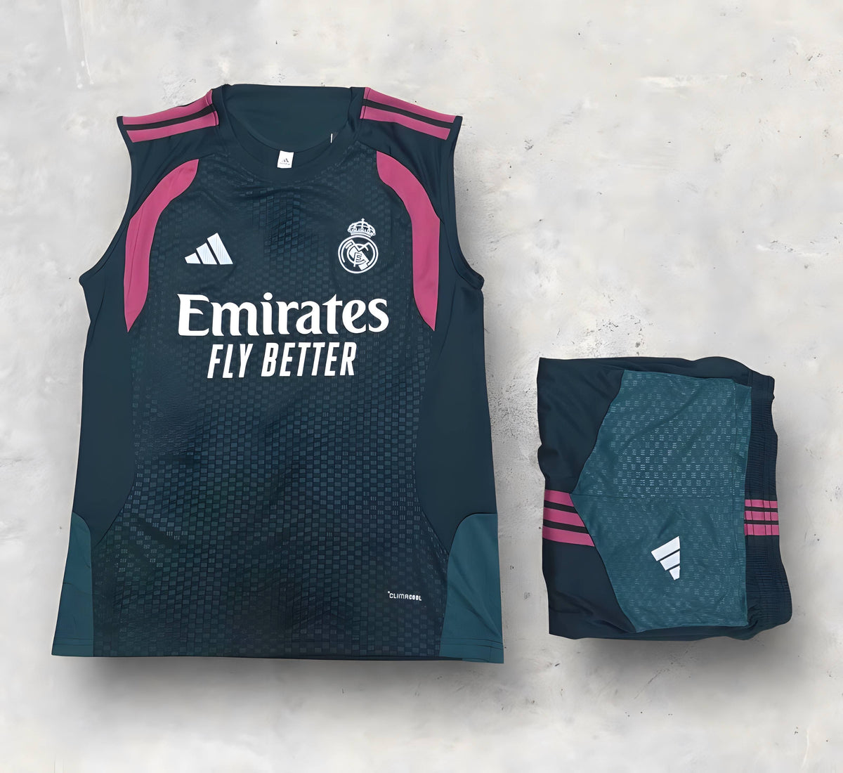Real Madrid Dark Teal & Pink Sleeveless Training Set 2026/2027